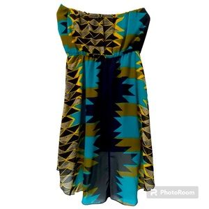 🍀3 for $25🍀 Streetwear Society Aztec Print Strapless Dress. Size L